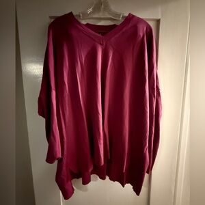 Planet - Vibrant Red V-Neck Blouse - One Size